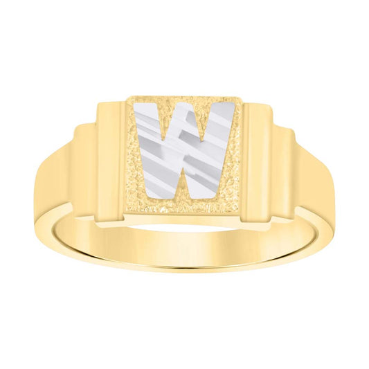 10Kt Gold Initial Letter Ring "W"