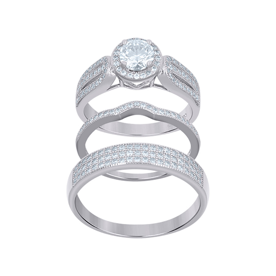 925 Trio Cz Ring