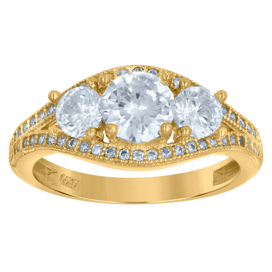 10Kt Cz Gold Ring