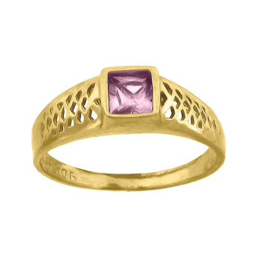 10Kt Gold Cz Baby Ring