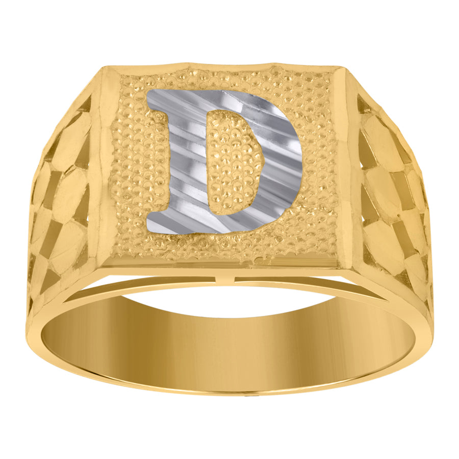 10Kt Gold Initial "D" Letter Ring