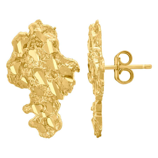 10Kt Gold Nugget Earring