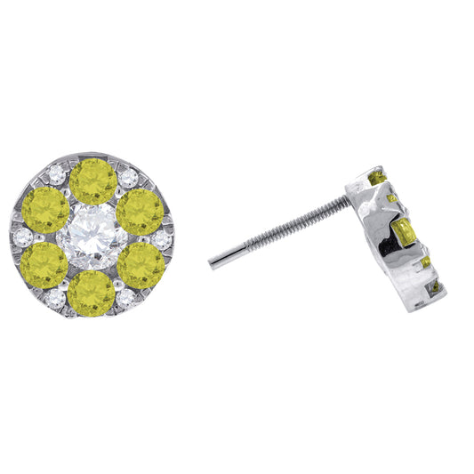925 Cz Flower Earring