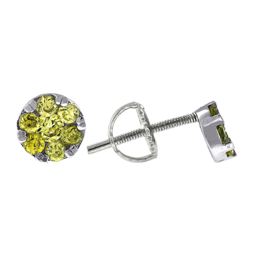 925 Cz Flower Earring