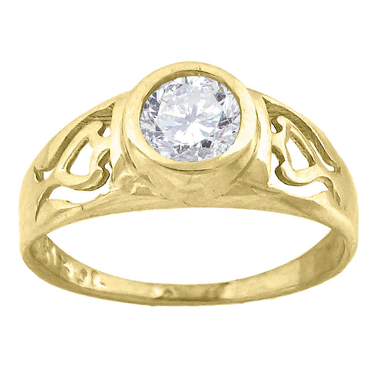 10Kt Gold Cz Baby Ring