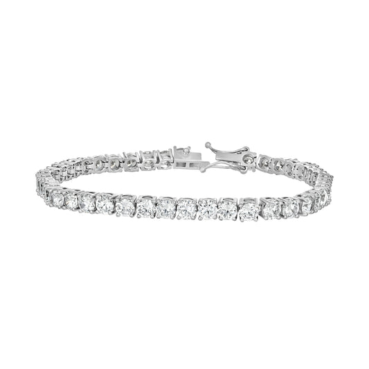 925 Sterling Silver 5mm-9" Tennis Bracelet 4Prong