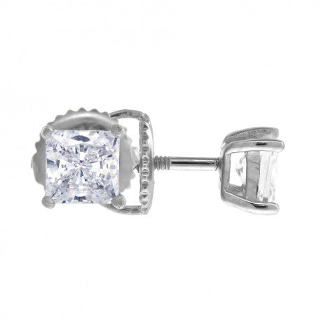 7mm-Square Cz-Stud Screw Back