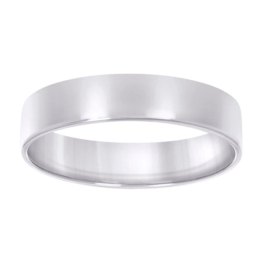 925 Sterling Silver Flat Comfort Band Rhodium 6mm-
