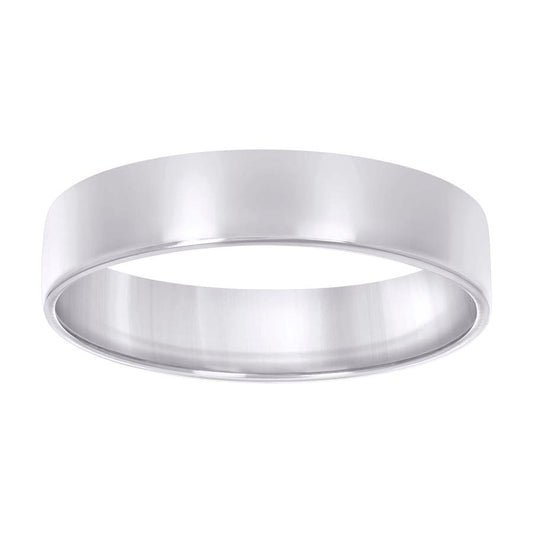 925 Sterling Silver Flat Comfort Band Rhodium 6mm-