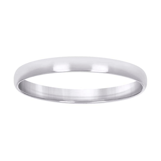 925 Silver Comfort Fit Band 3mm S5-S14 Rhodium Pla