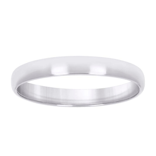 925 Silver Comfort Fit Band 4mm S5-S14 Rhodium Pla