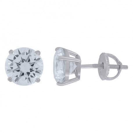 8mm-Round Cz-Stud Screw Back
