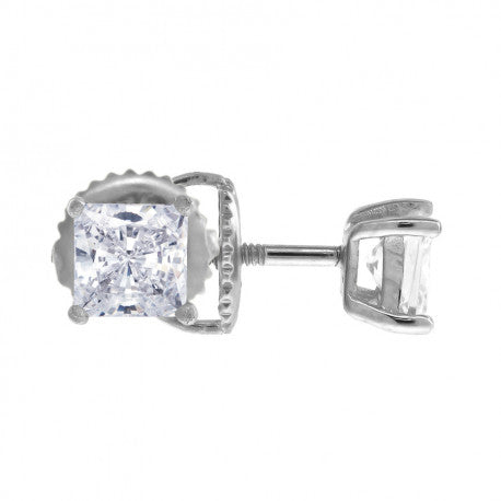 8mm-Square Cz-Stud Screw Back