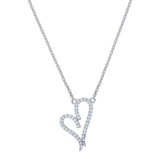 925 Cz Heart Necklace
