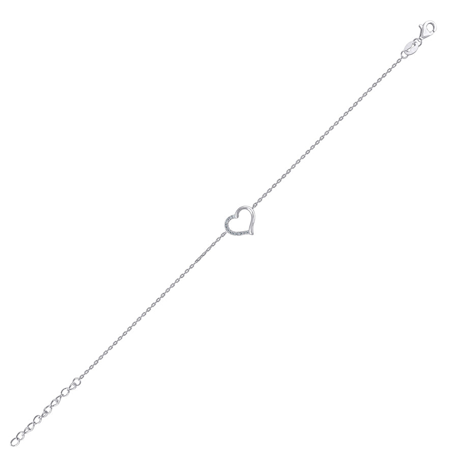 925-Cz Heart Bracelet