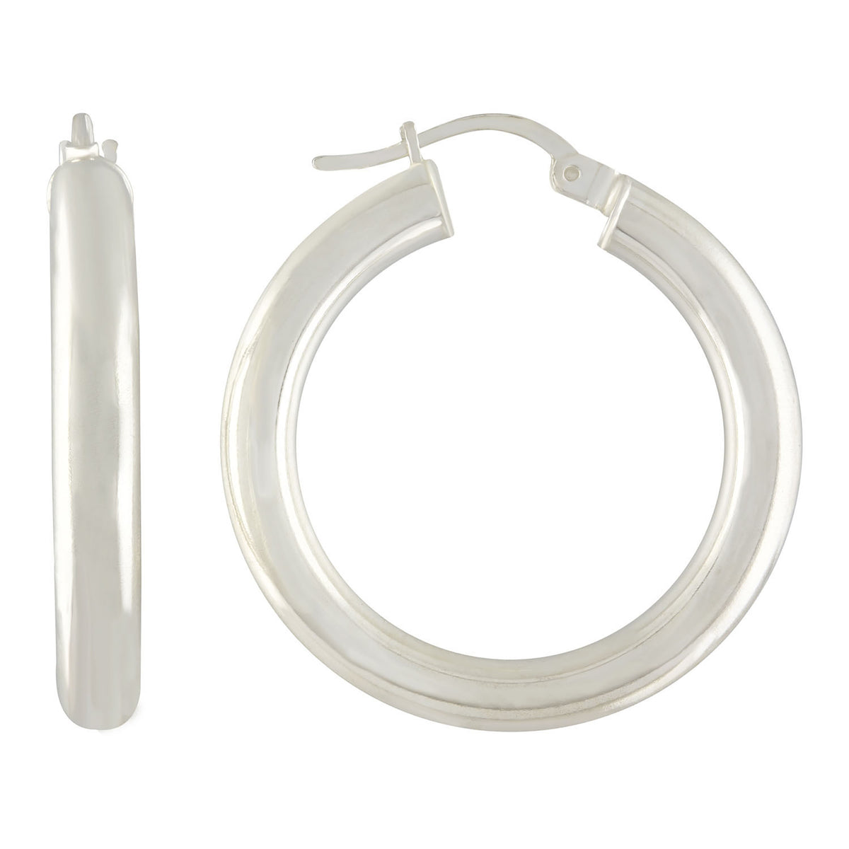 925-Silver 4mm Hoop Earrings