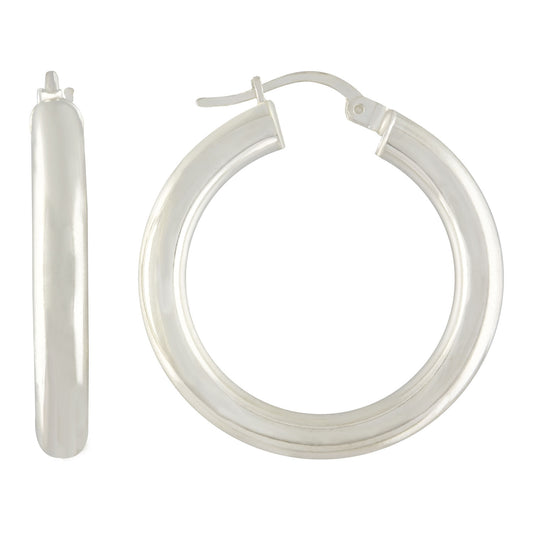 925-Silver 4mm Hoop Earrings