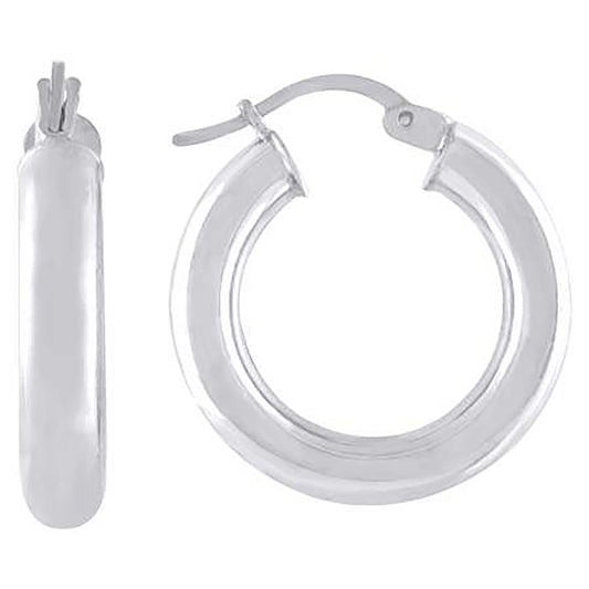 925-Silver 4mm Hoop Earrings