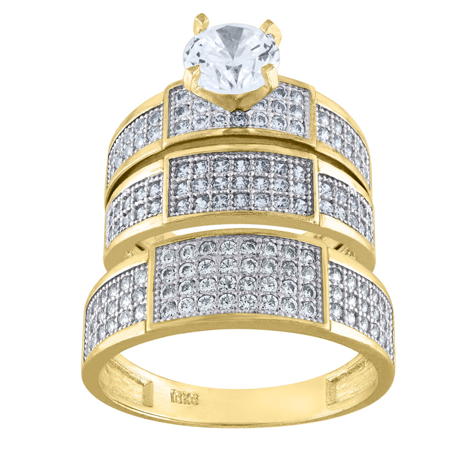 10Kt Gold Trio Ring