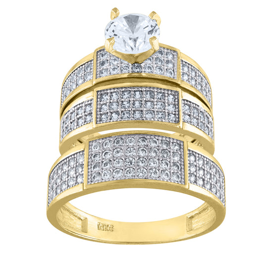 10Kt Gold Trio Ring