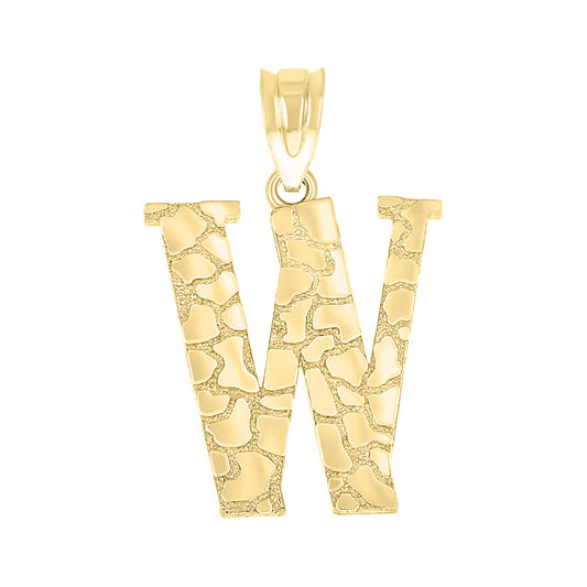 10Kt Gold Initial Letter Pendant "W"