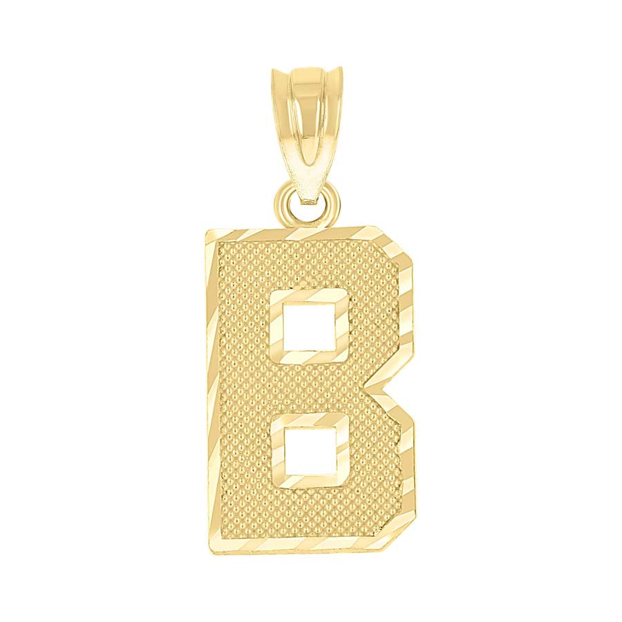 10K Gold Initial Letter Pendant "B"
