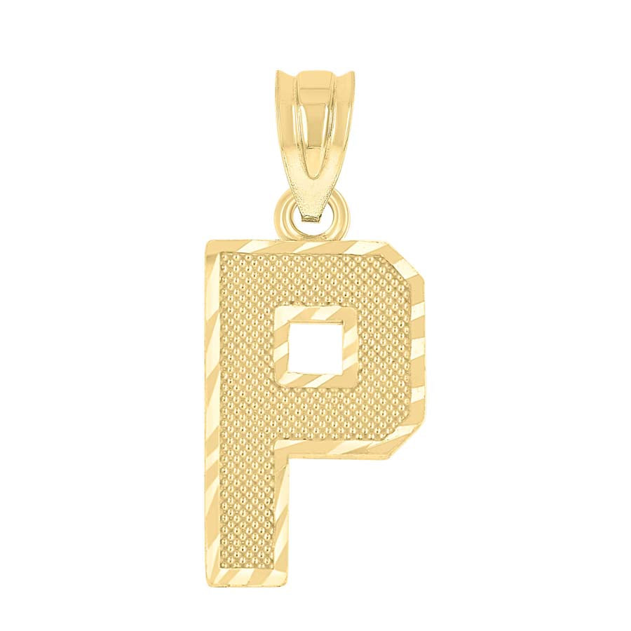 10K Gold Initial Letter Pendant "P"
