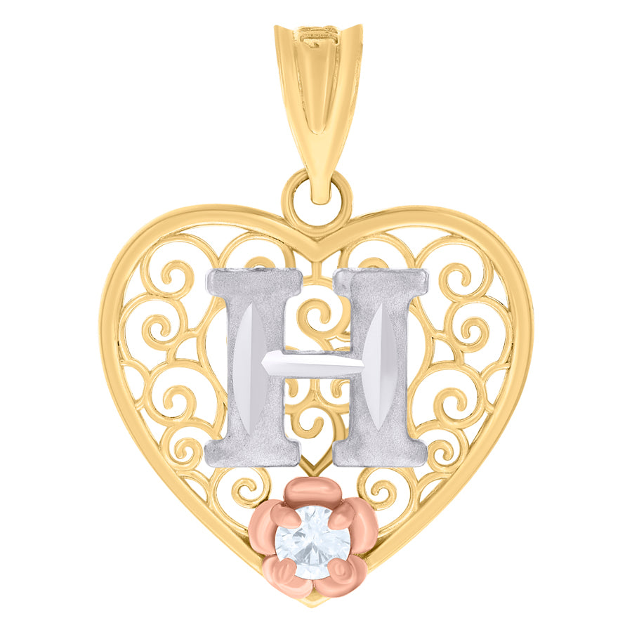 10Kt Gold Pendant "H" Initial