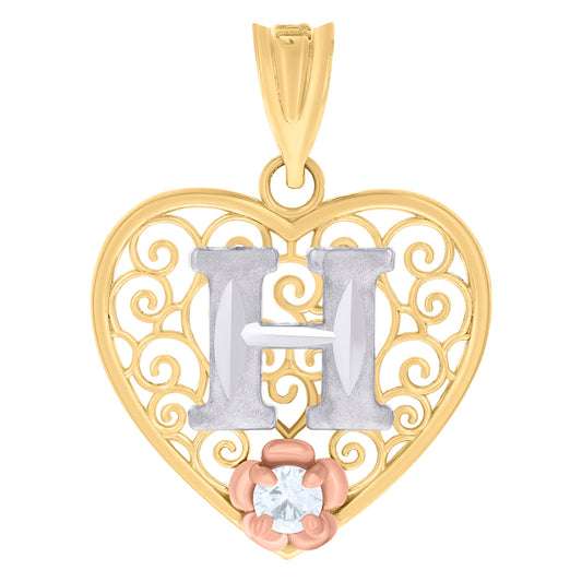 10Kt Gold Pendant "H" Initial