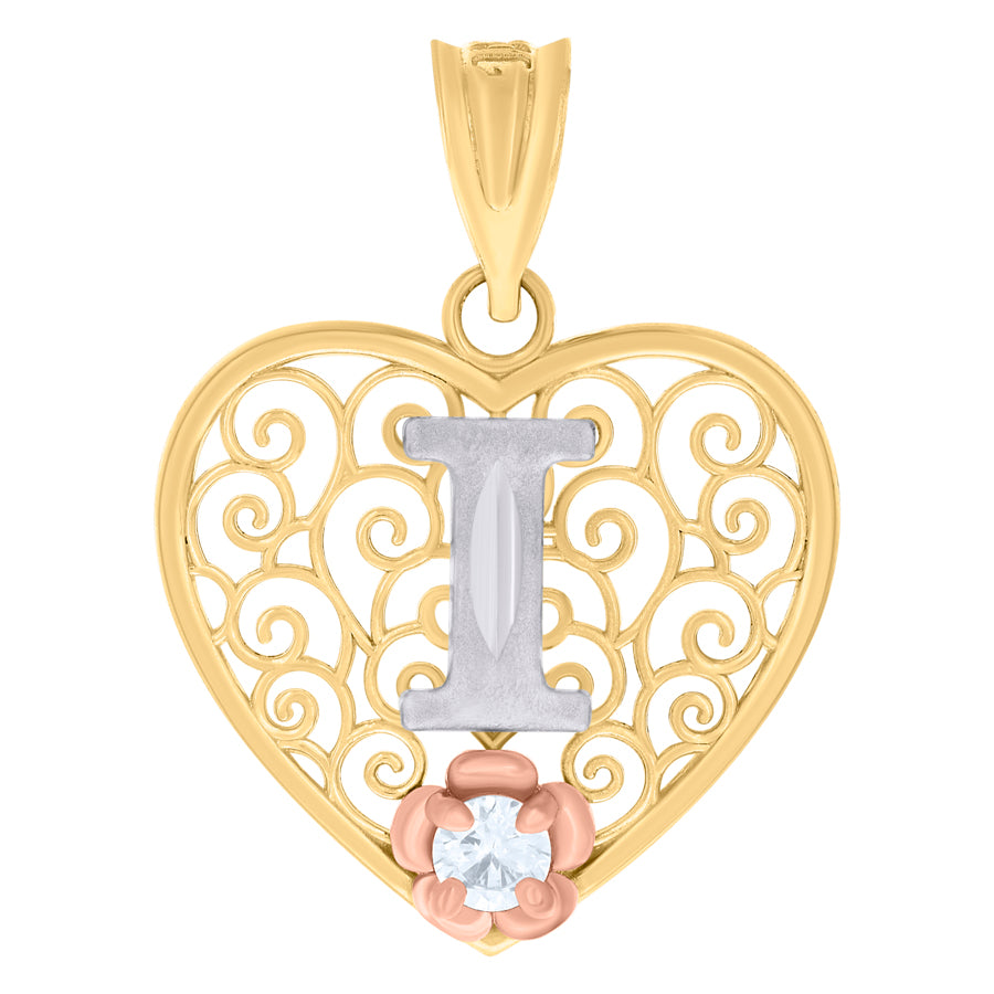 10Kt Gold Pendant "I" Initial