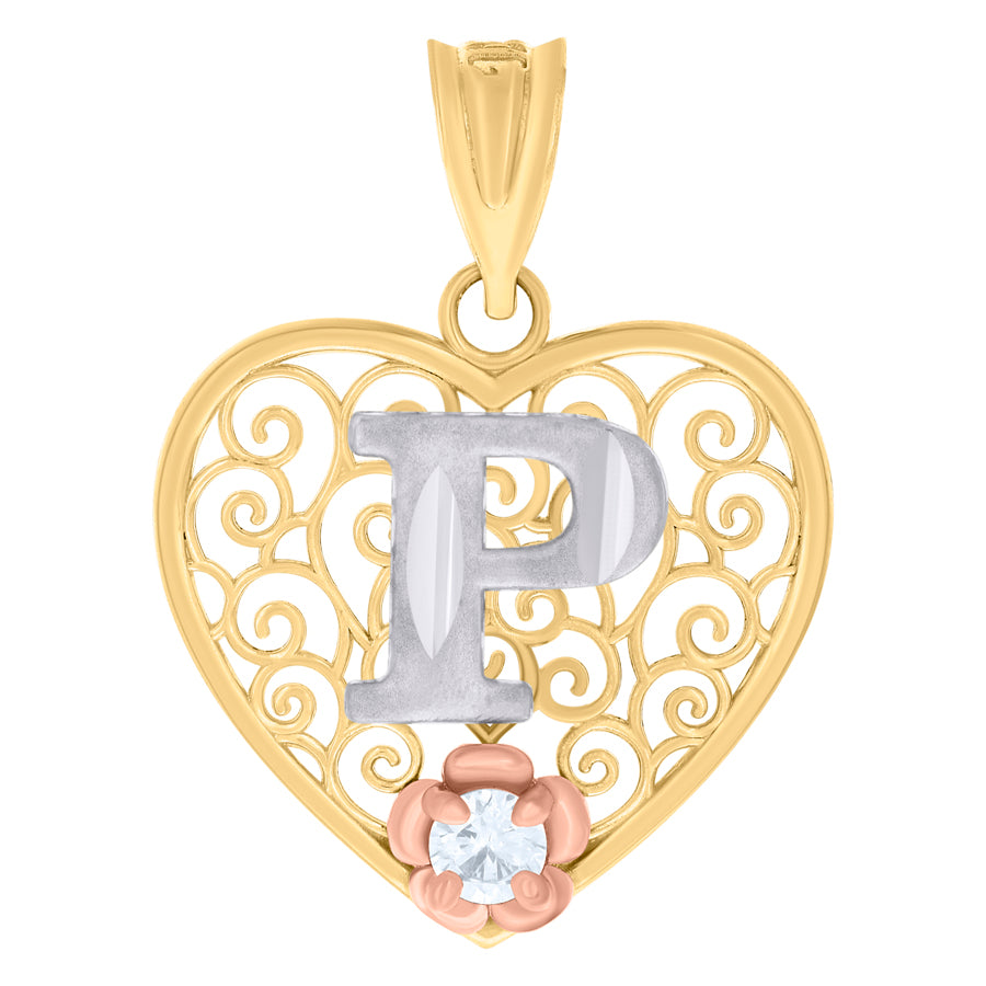 10Kt Gold Pendant "P" Initial