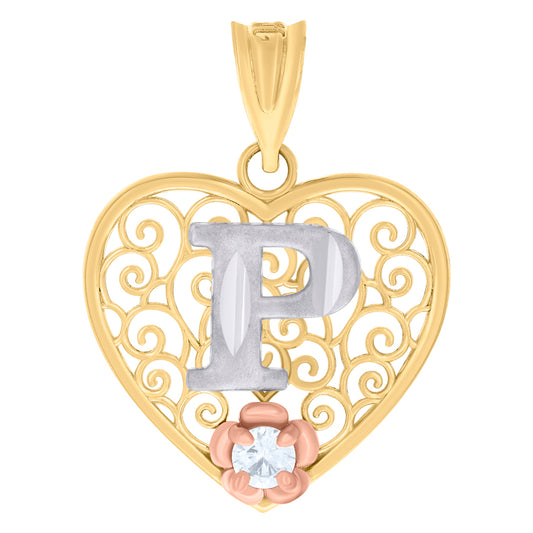 10Kt Gold Pendant "P" Initial
