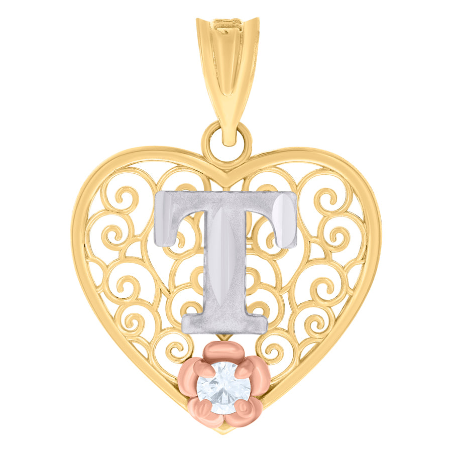 10Kt Gold Pendant "T" Initial