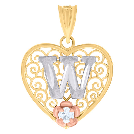 10Kt Gold Pendant "W" Initial
