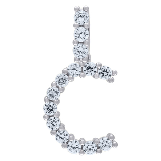 925-Silver Initial "C" Pendant