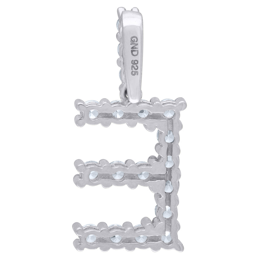 925-Silver Initial "E" Pendant