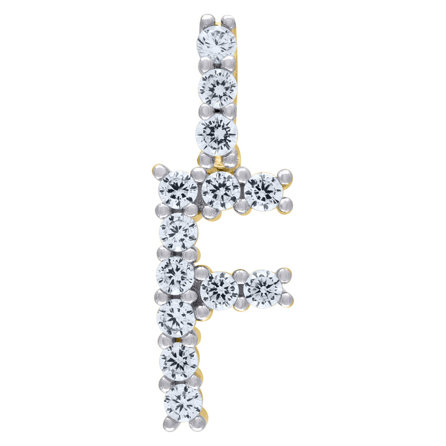 925-Silver Initial "F" Pendant