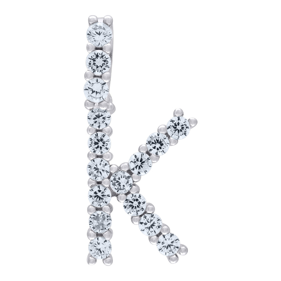 925-Silver Initial "K" Pendant