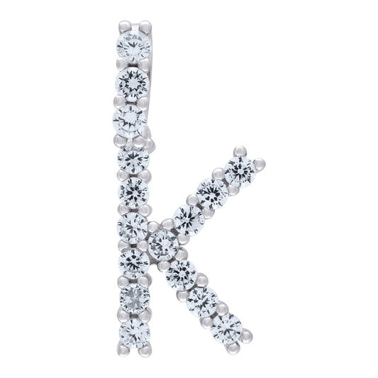 925-Silver Initial "K" Pendant