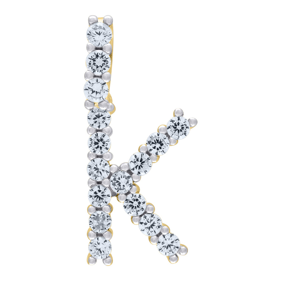 925-Silver Initial "K" Pendant