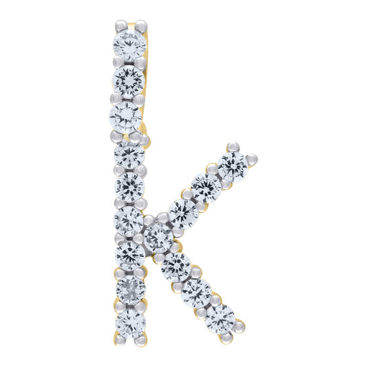 925-Silver Initial "K" Pendant