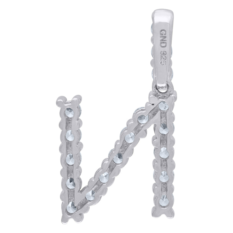 925-Silver Initial "N" Pendant