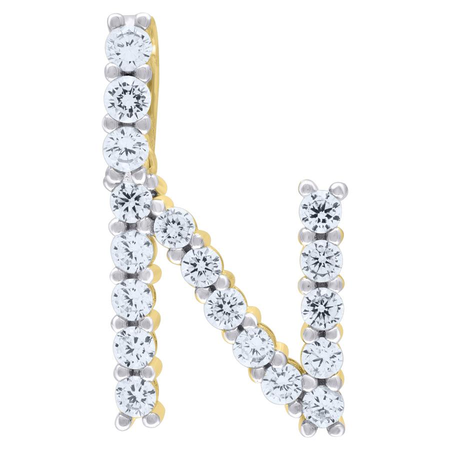 925-Silver Initial "N" Pendant