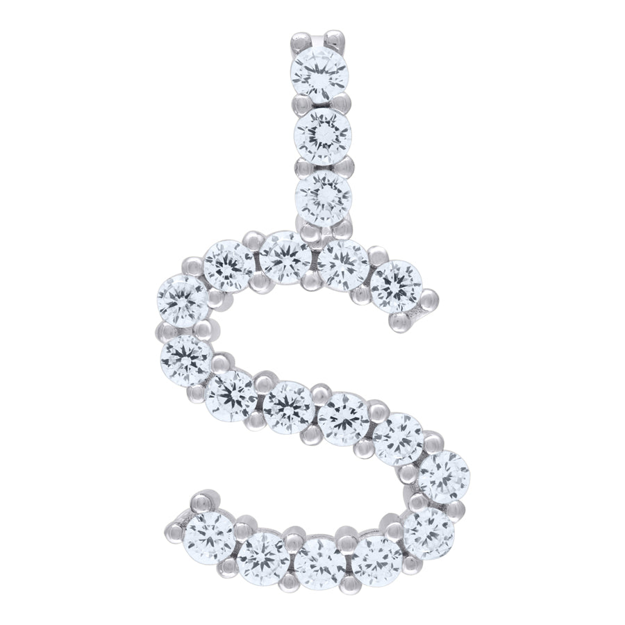 925-Silver Initial "S" Pendant
