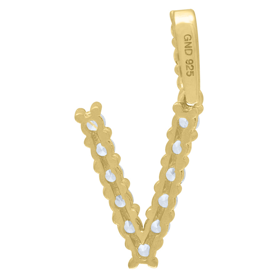 925-Silver Initial "V" Pendant