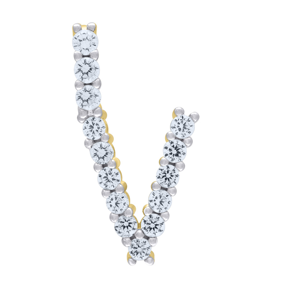 925-Silver Initial "V" Pendant