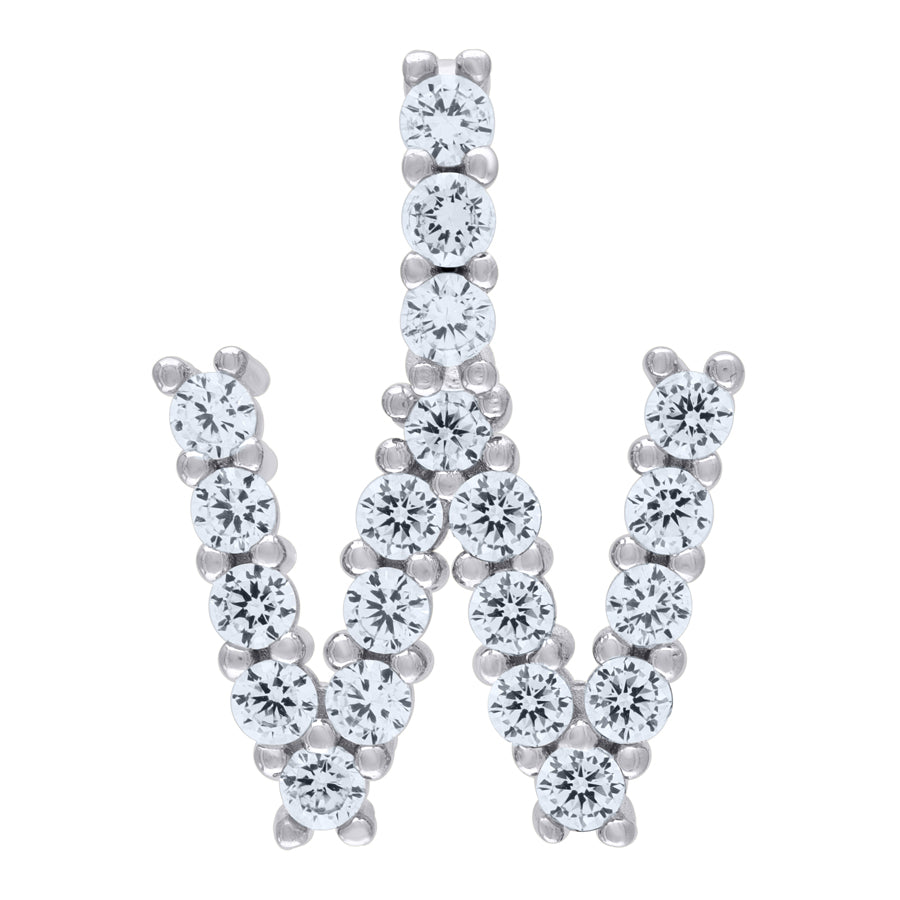 925-Silver Initial "W" Pendant