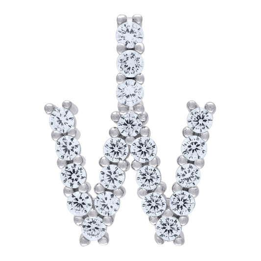 925-Silver Initial "W" Pendant