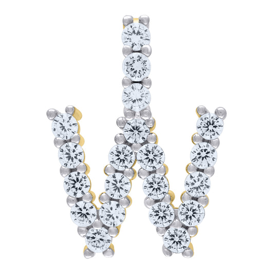 925-Silver Initial "W" Pendant