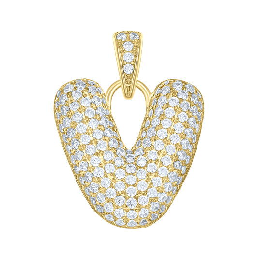 10Kt-Gold Pendant "V" Initial